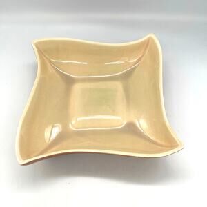 Vintage MCM Mid Century Red Wing Pottery Console Bowl Red / Orange 8"